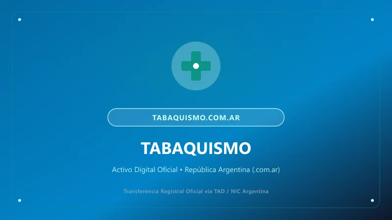 Identidad visual y presentación comercial del nombre de dominio tabaquismo.com.ar en venta